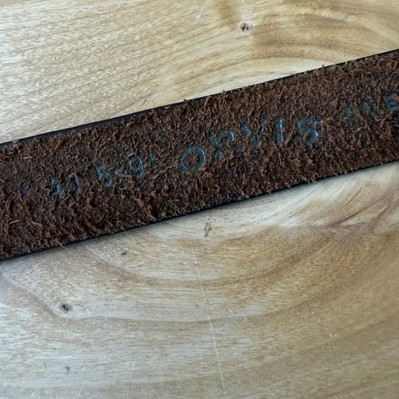 ORVIS LEATHER BELT BROWN WESTERN SOLID BRASS BUCKLE WESTERN CLASSIC MEN SZ 40 - Picture 6 of 10